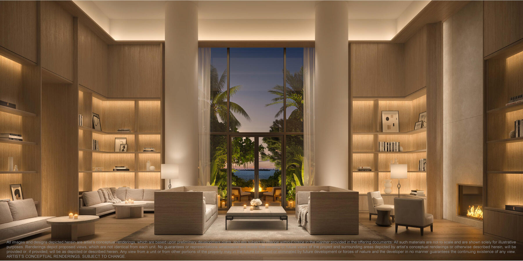 Gran vestíbulo de tres plantas con servicio de aparcacoches, seguridad y recepción